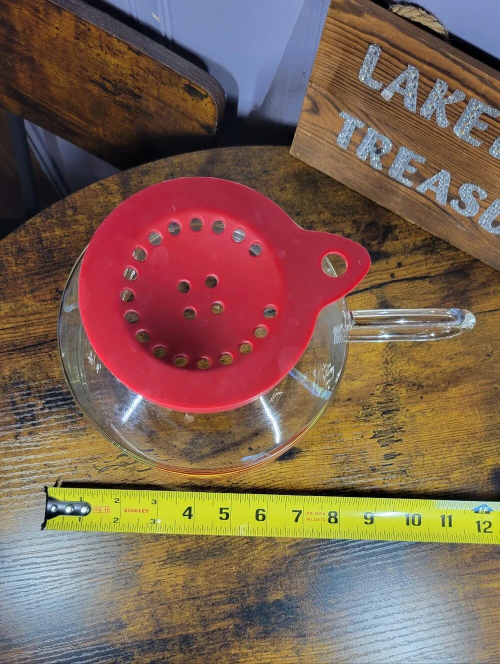 Vintage Catamount Microwave Corn Popper Glass  Popcorn Maker - Red Accents